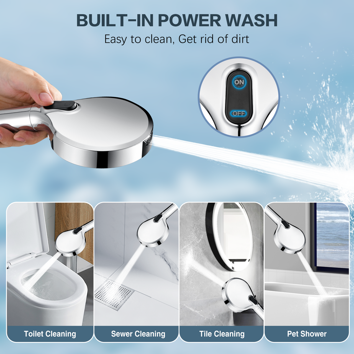 Filtered Shower Head with Handheld,  9-Spray Modes