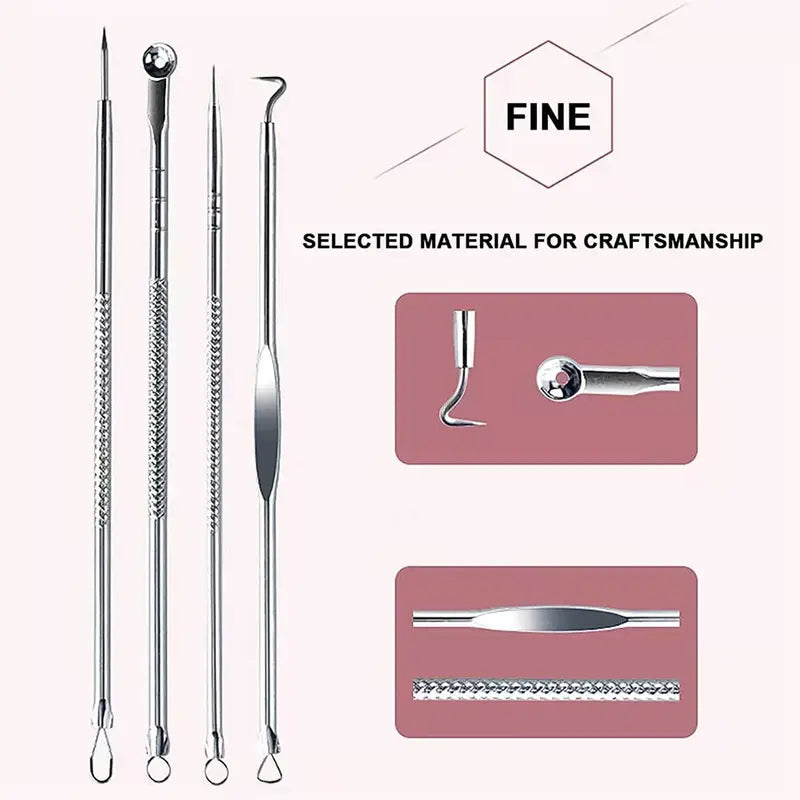 4 Pcs Blackhead Acne Remover Facial Care Tools