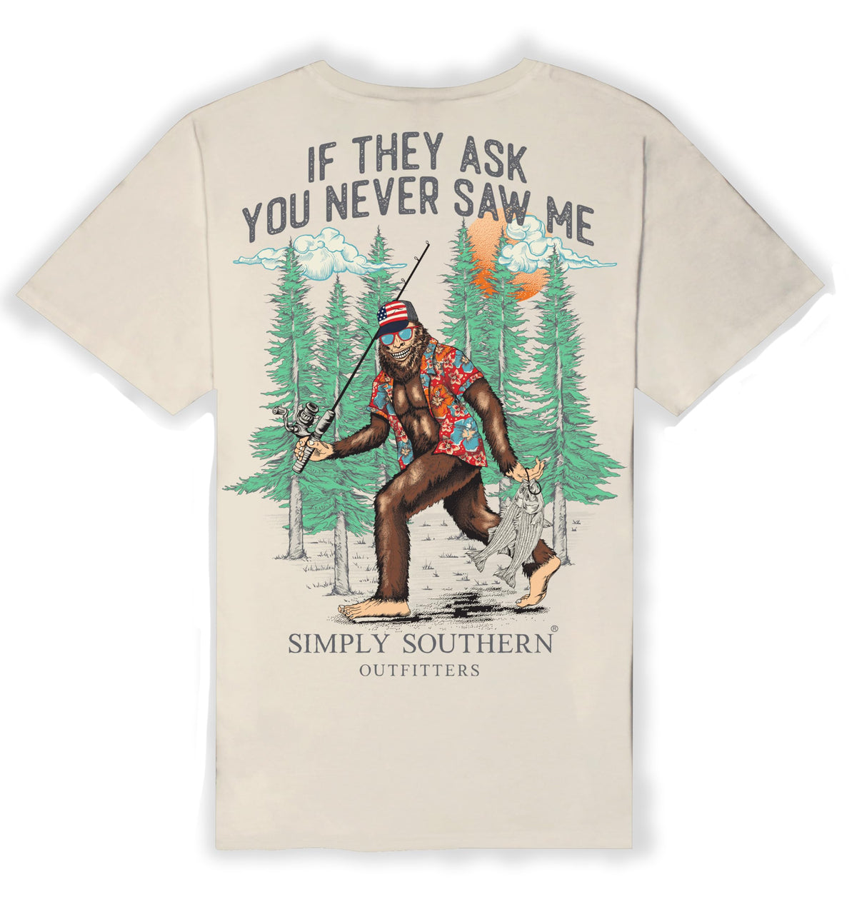 Simply Southern Mens Relaxed-Fit Short Sleeve T-Shirt | Bigfoot | Patriotic and Rugged Mens T-Shirt Small