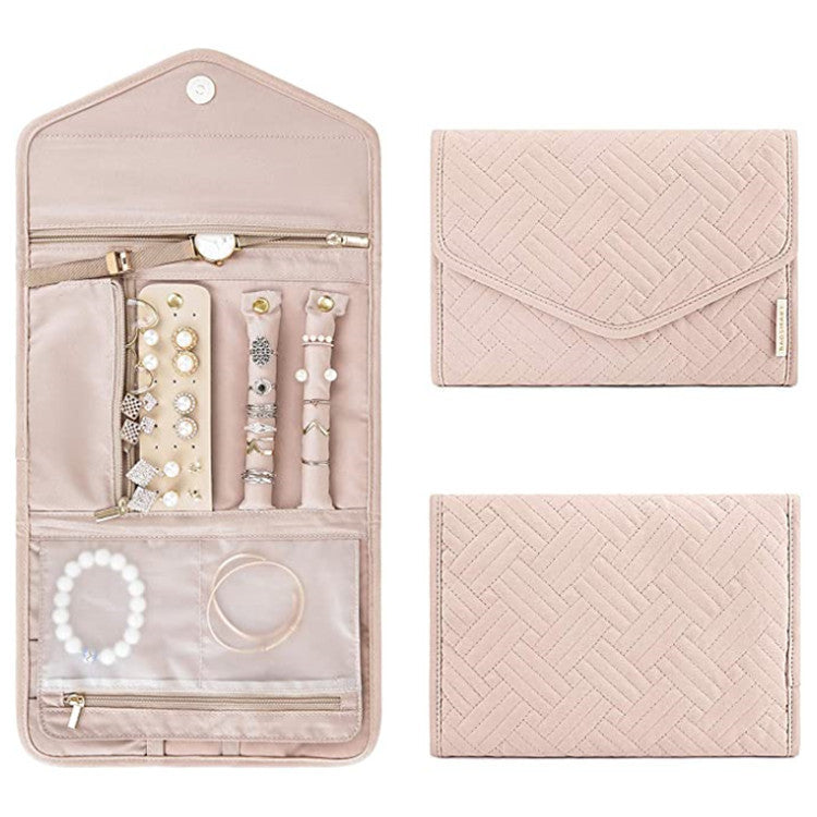 Tri-fold Portable Cosmetic and Jewelry Storage Bag