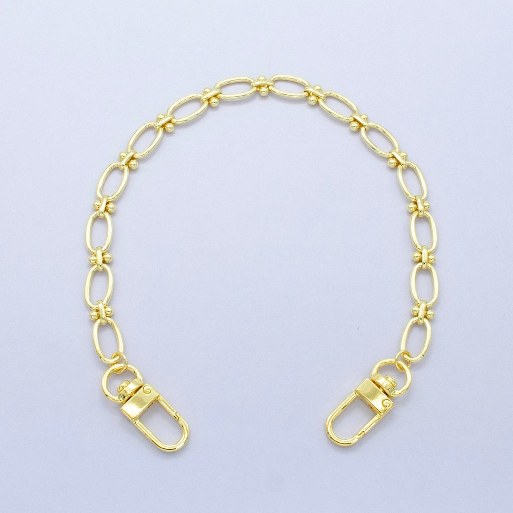 24K Gold Filled 12.5-Inch Oval Paperclip Link Chain Bag Purse Charm Swivel Keychain Findings | WA-2761