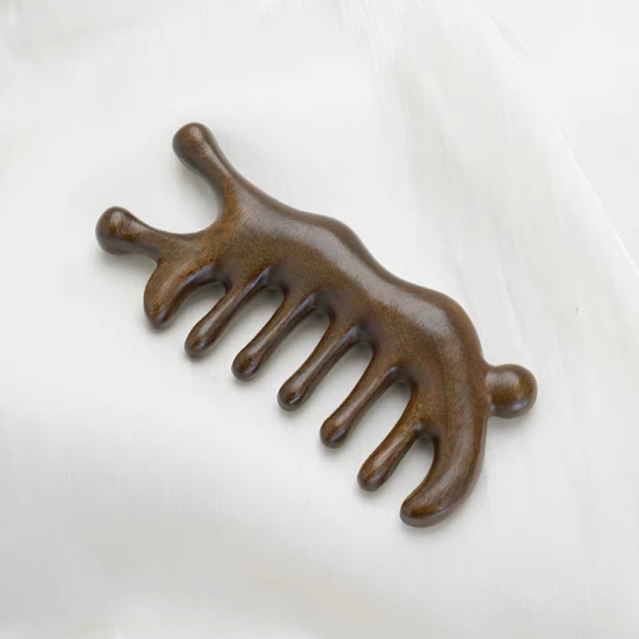 Assorted Shapes Golden Sandalwood Scalp Massager