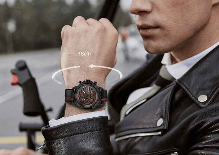 Men's  Sports Waterproof Watch With Chronometers And Leather Belt Multifunction Wristwatch Unique Design Perfect Gift