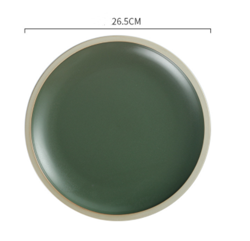Ceramic Matte Round Dinner Plate Tableware Set