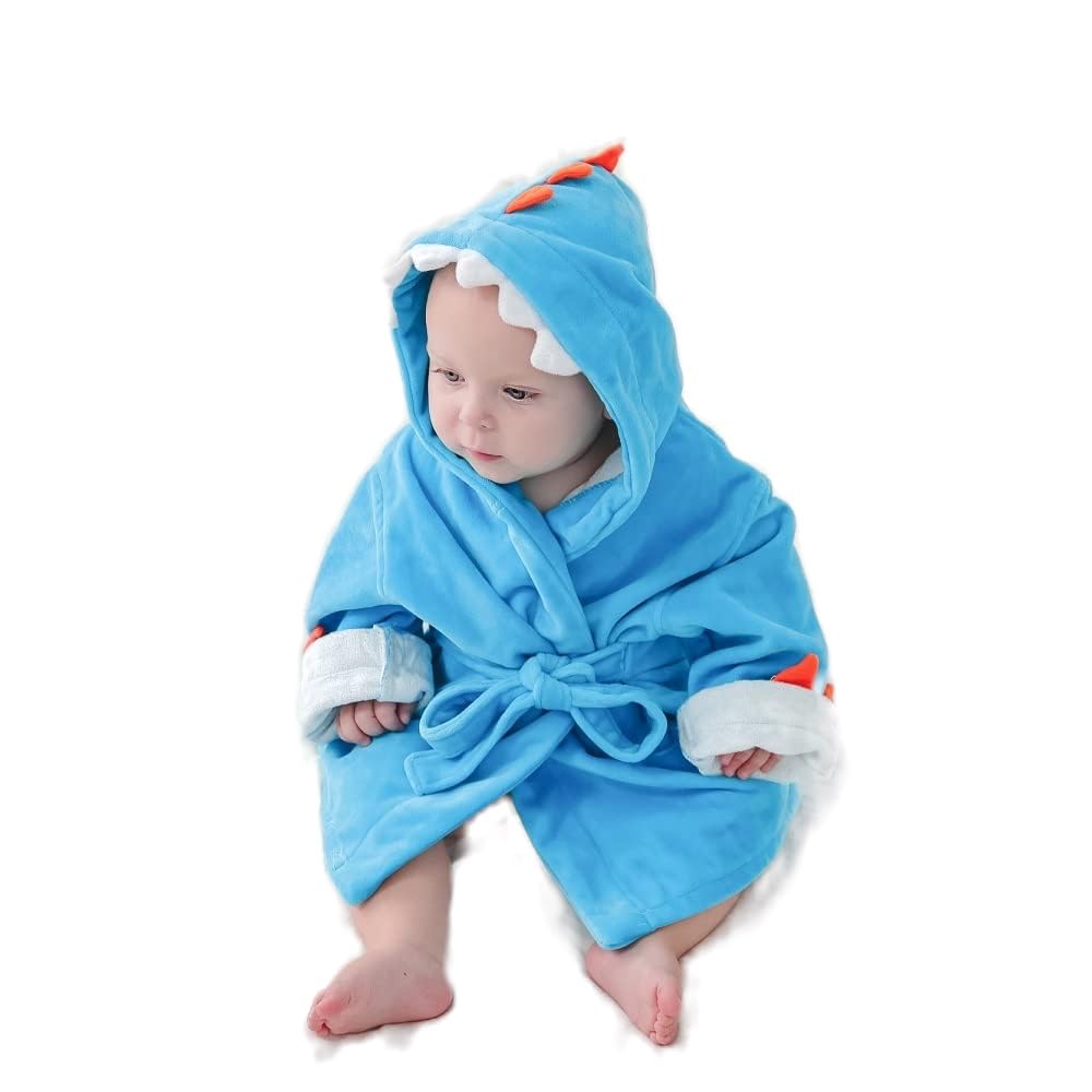Baby Boy Bathrobes Infant Wash Waddle Dinosaur Hooded Robe Newborn bath robe Toddler towel Soft Ultra Absorbent