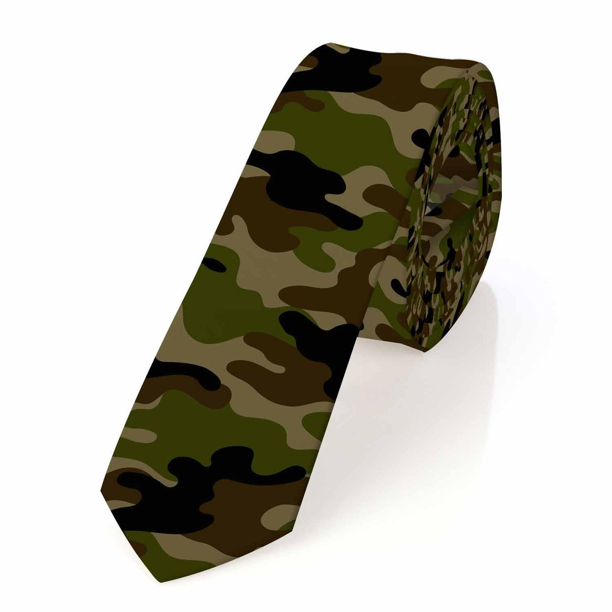 Yakuna Army Camouflage Mens Tie Modern Cool Style Mens Necktie for Formal Business Wedding Green