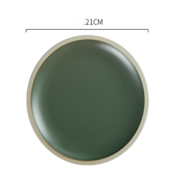 Ceramic Matte Round Dinner Plate Tableware Set