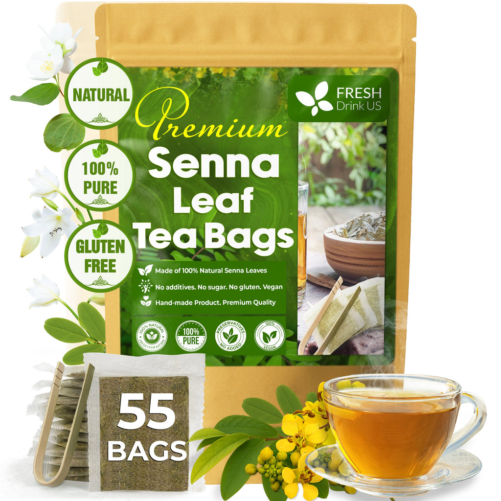 Premium Senna Leaf Tea Bags, 100% Natural & Pure from Senna Leaves. Loose Leaf Senna Herbal Tea, Made with Natural Material Tea Bags, Senna Leaf Tea. No Sugar, No Caffeine, No Gluten, Vegan.