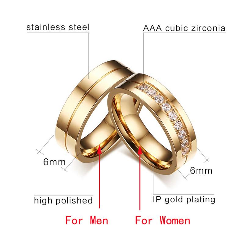 Vnox Wedding Bands Rings for Women Men Promise Jewelry