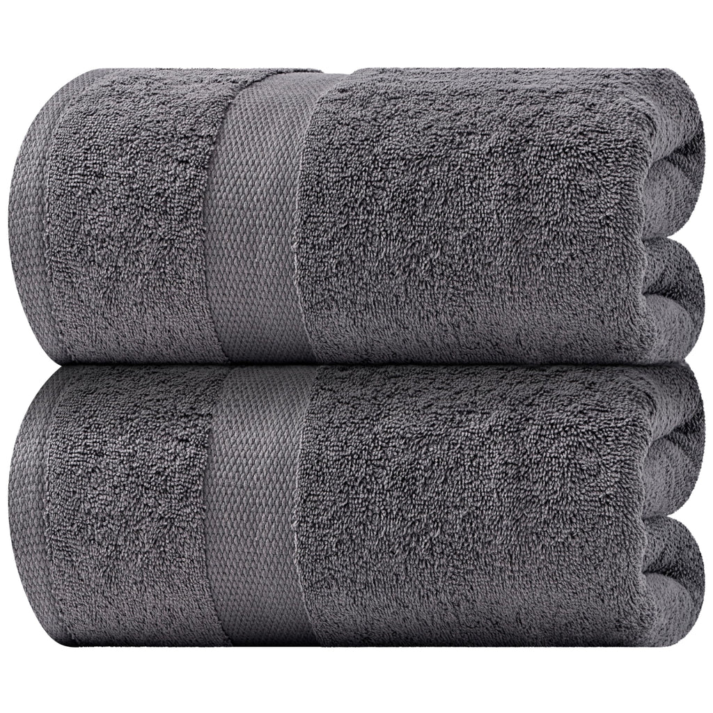 Classic Luxury Soft Bath Sheet Towels - 650 GSM Cotton Luxury Bath Towels Extra Large 35x70 | Highly Absorbent and Quick Dry | Hotel Quality Extra Large Bath Towels Oversized Dark Gray 2 Pack