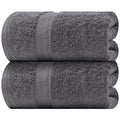 Classic Luxury Soft Bath Sheet Towels - 650 GSM Cotton Luxury Bath Towels Extra Large 35x70 | Highly Absorbent and Quick Dry | Hotel Quality Extra Large Bath Towels Oversized Dark Gray 2 Pack