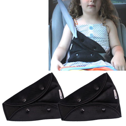 2 PCS Premium Seat Belt Adjuster for Kids & Adults Premium Material for Comfort. Seat Belt Clips for Safety Cover Positioner Shoulder Neck Strap Adjuster Car seat Belt Adjuster (Black)