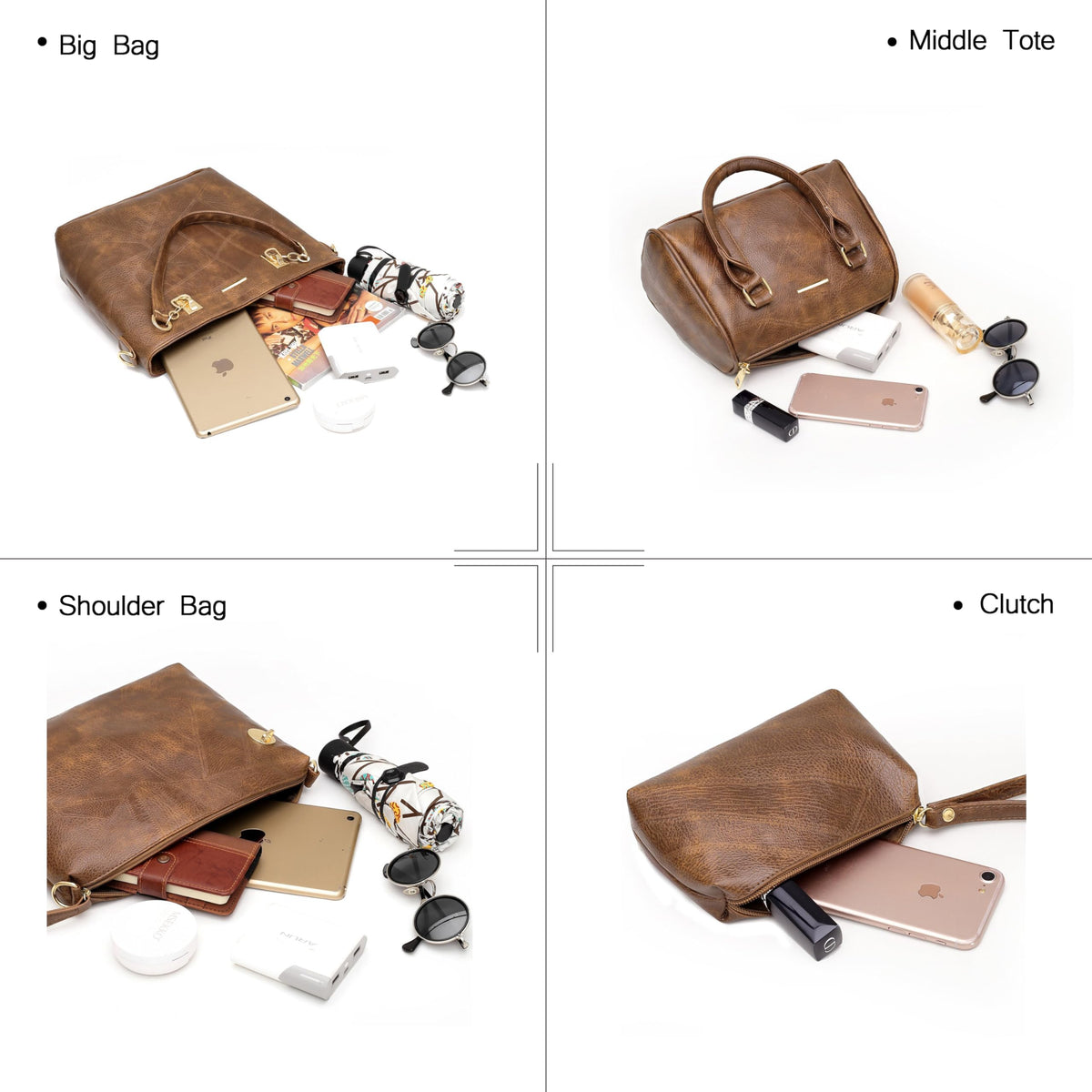 2E-youth Designer Purses and Handbags for Women Satchel Shoulder Bag Tote Top Handle Bag
