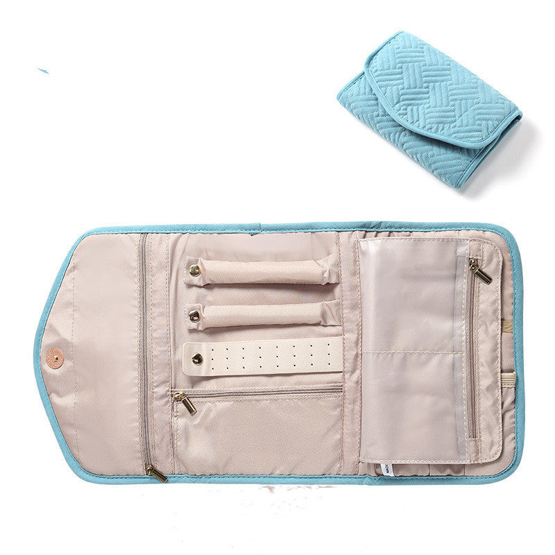 Tri-fold Portable Cosmetic and Jewelry Storage Bag