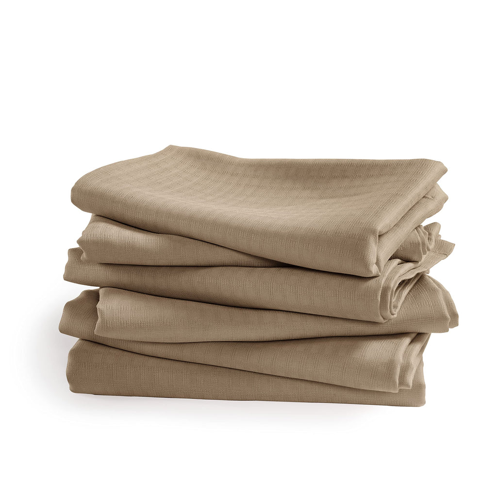 LANE LINEN Flour Sack Tea Towels Set for Kitchen Premium Kitchen Towels for Cleaning Dusting Cloth Cloth for Bread Box Pure Tencel Hand Towel Light Towel for Drying Dishes – 6 Pack – Taupe
