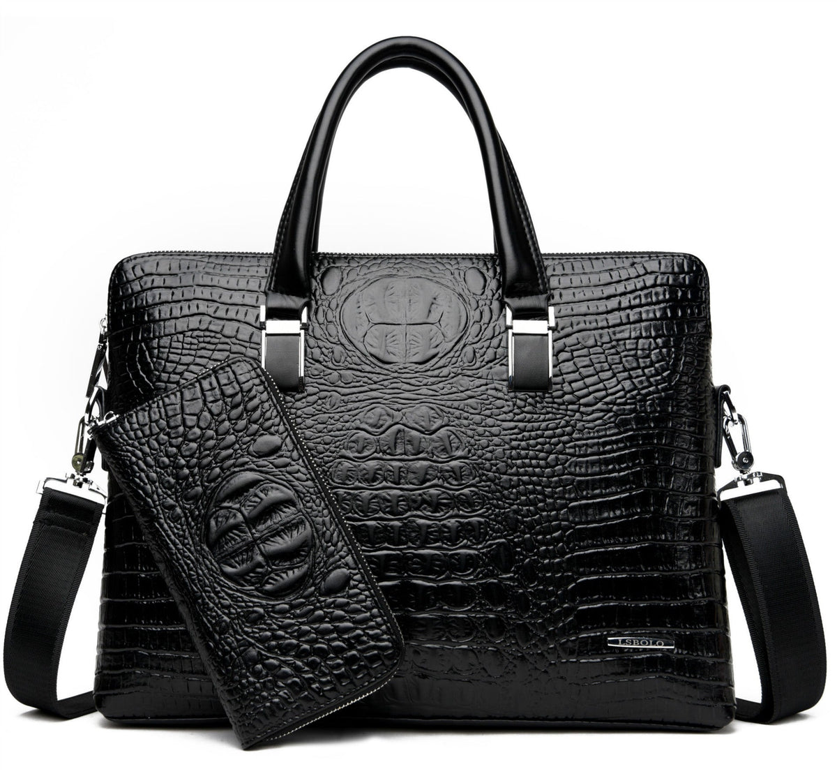 Men's Fashion Alligator Print Document Computer Gift Men's Handbags
