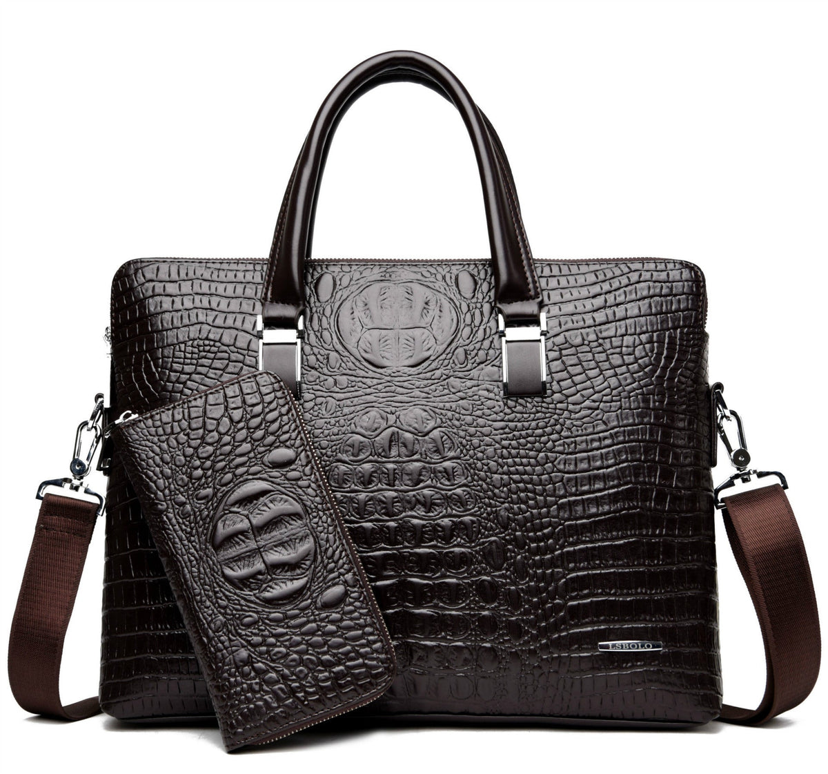 Men's Fashion Alligator Print Document Computer Gift Men's Handbags