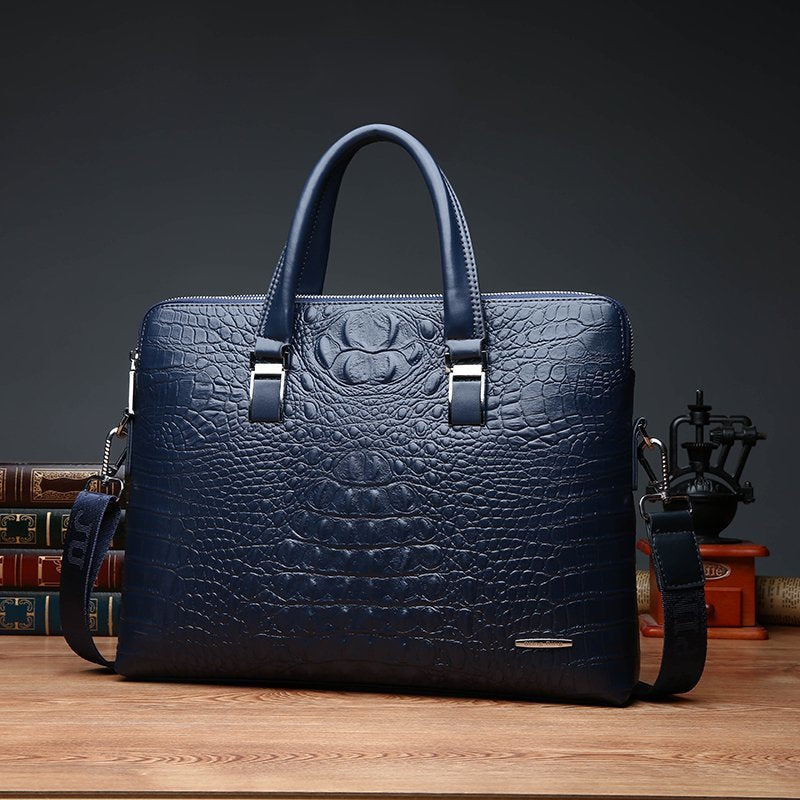 Men's Fashion Alligator Print Document Computer Gift Men's Handbags