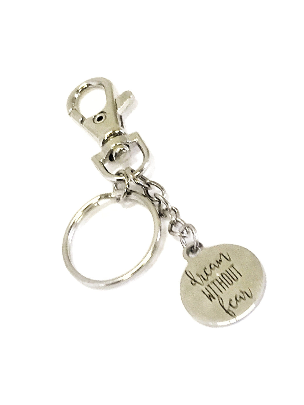 Motivating Keychain Gift, Dream Without Fear, Clip On Keyring, Purse Clip, Purse Charm, Keychain Charm, Encouraging Gift, Motivational Gift