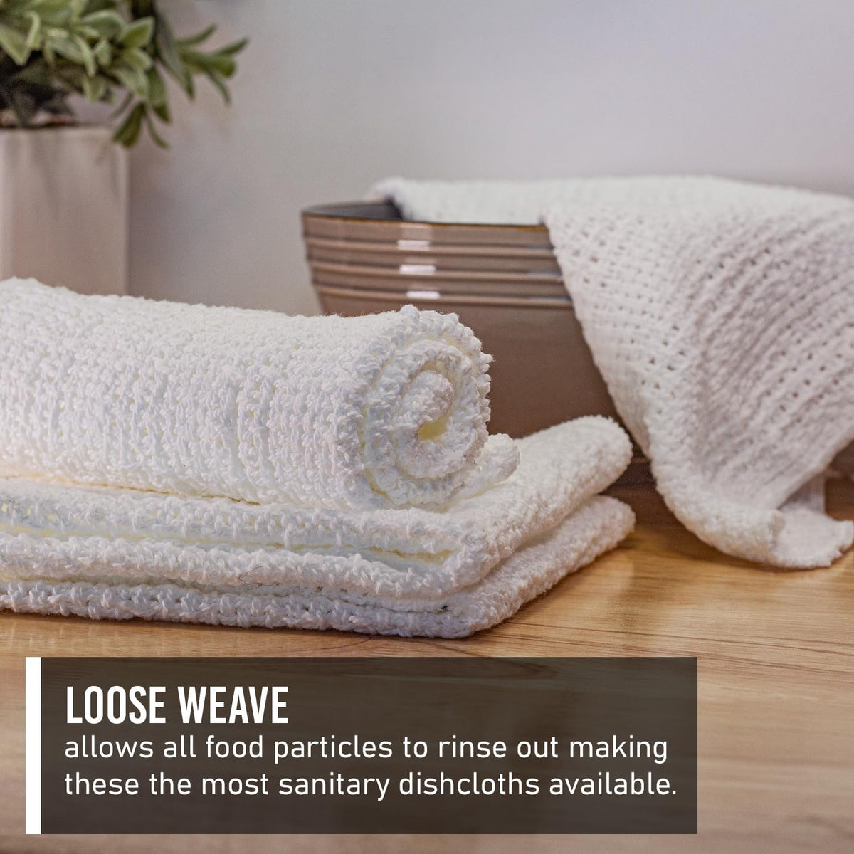 100% Cotton Dishcloths 11" x 11"